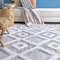 Nuloom Journey Shaggy Checkered Tiles Tassel Area Rug 4ft x 6ft KKLR02B-406 - alternate 4